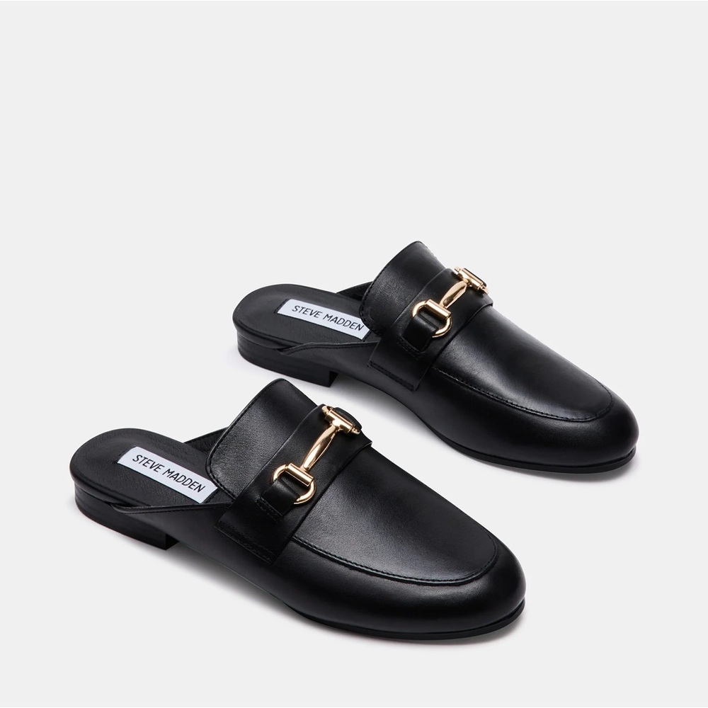 NWT Steve Madden Kandi black leather slip on mule size 11